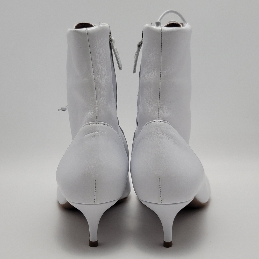 Tabitha Simmons Emmet Lace Up White Leather Ankle Pointed Toes Boots Size 39 - Picture 8 of 12